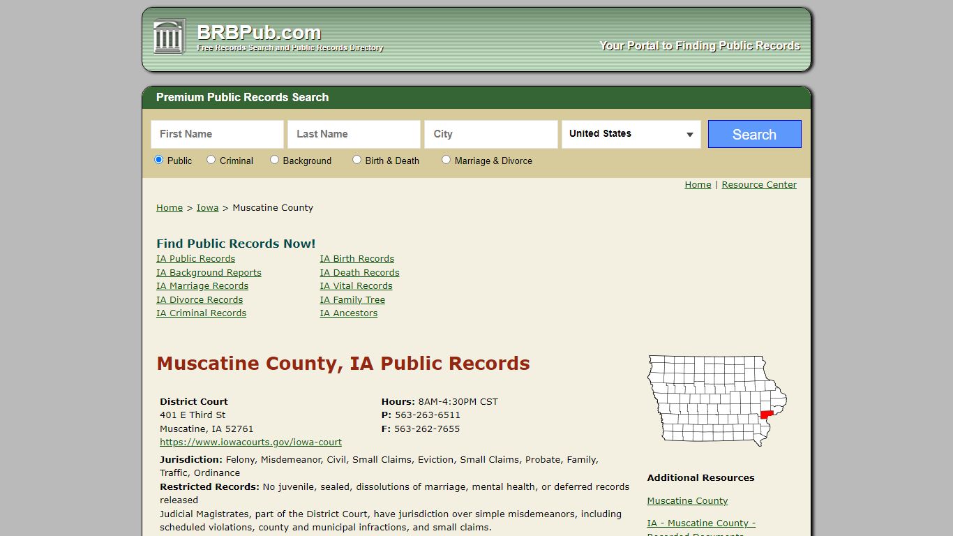 Muscatine County Public Records | Search Iowa Government ...